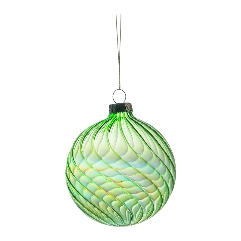 8 cm dúhová guľa Swirl Christmas Glass Bauble