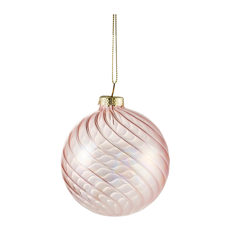 8 cm dúhová guľa Swirl Christmas Glass Bauble