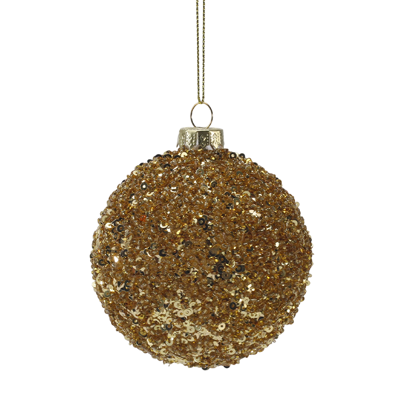 8 cm luxusný zlatý a strieborný vianočný sklenený ornament (jeden kus / sada 3 kusov)