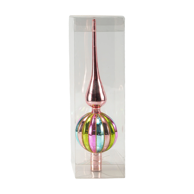 Vianočný sklenený ornament v tvare vtáka z červeného zlata