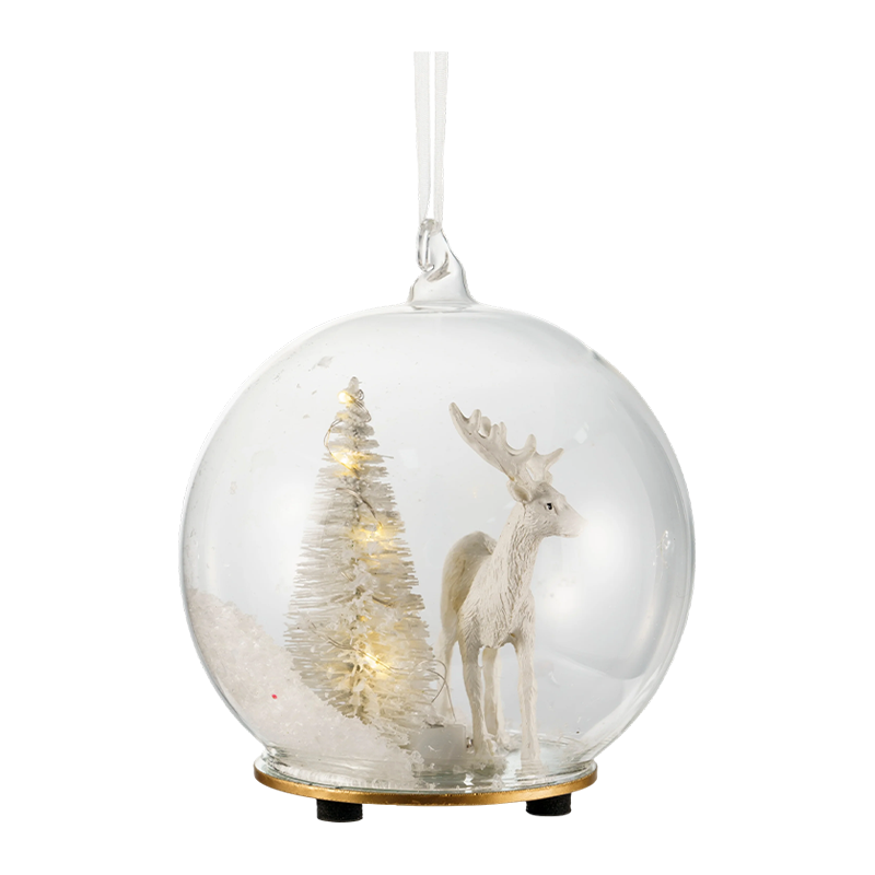 Vianočný sklenený ornament brokolica / cukrová trstina / glóbus v tvare jeleňa