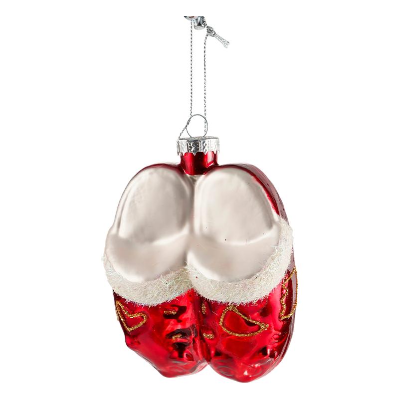 Vianočný sklenený ornament v tvare vtáka z červeného zlata