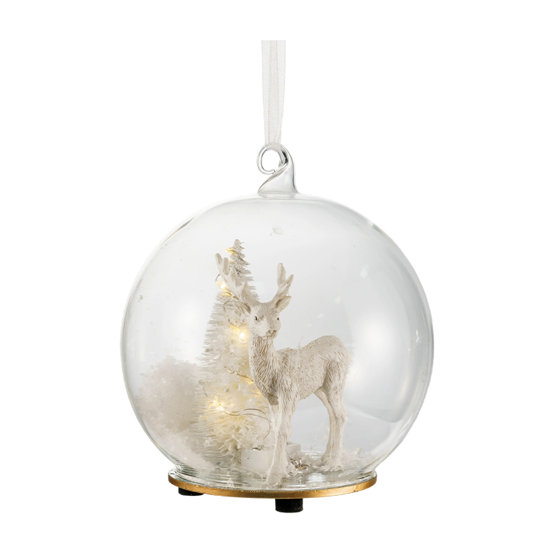 Vianočný sklenený ornament brokolica / cukrová trstina / glóbus v tvare jeleňa