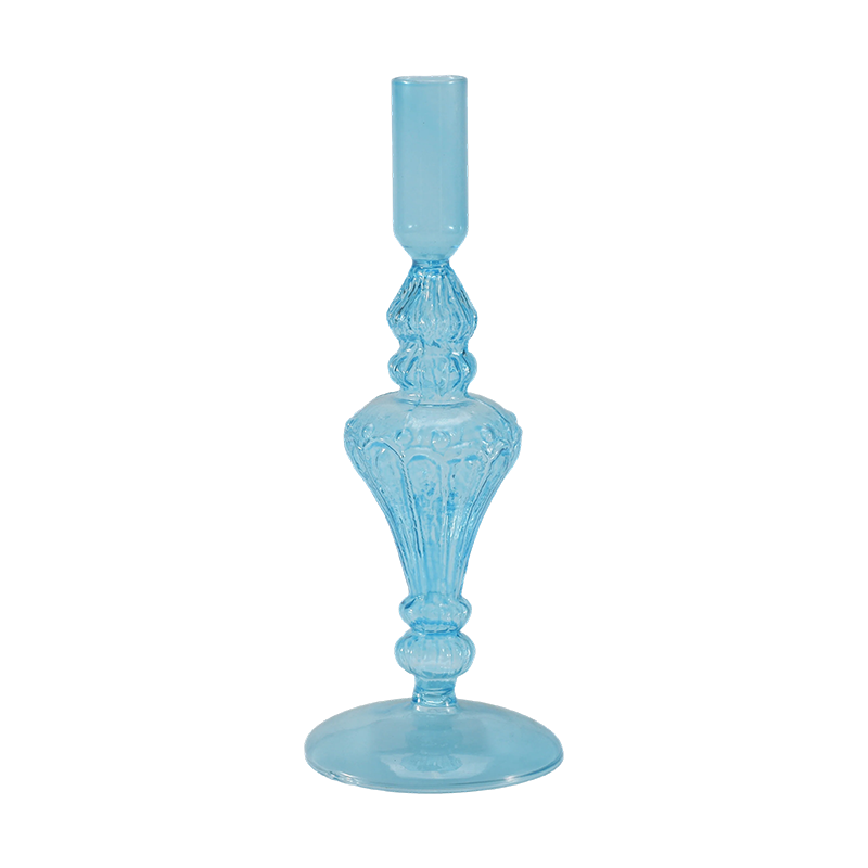 Kolekcia farebných sklenených svietnikov 18 cm
