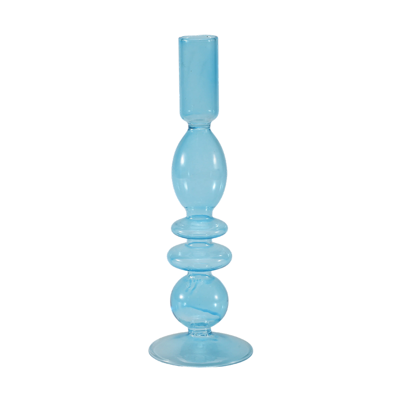 Kolekcia farebných sklenených svietnikov 18 cm