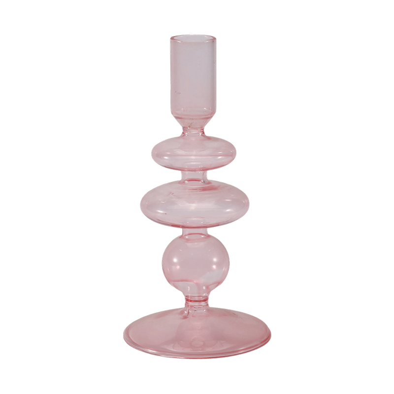 Kolekcia farebných sklenených svietnikov 18 cm