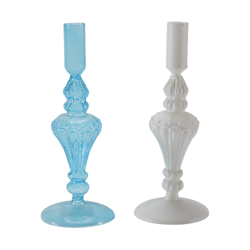 Kolekcia farebných sklenených svietnikov 18 cm