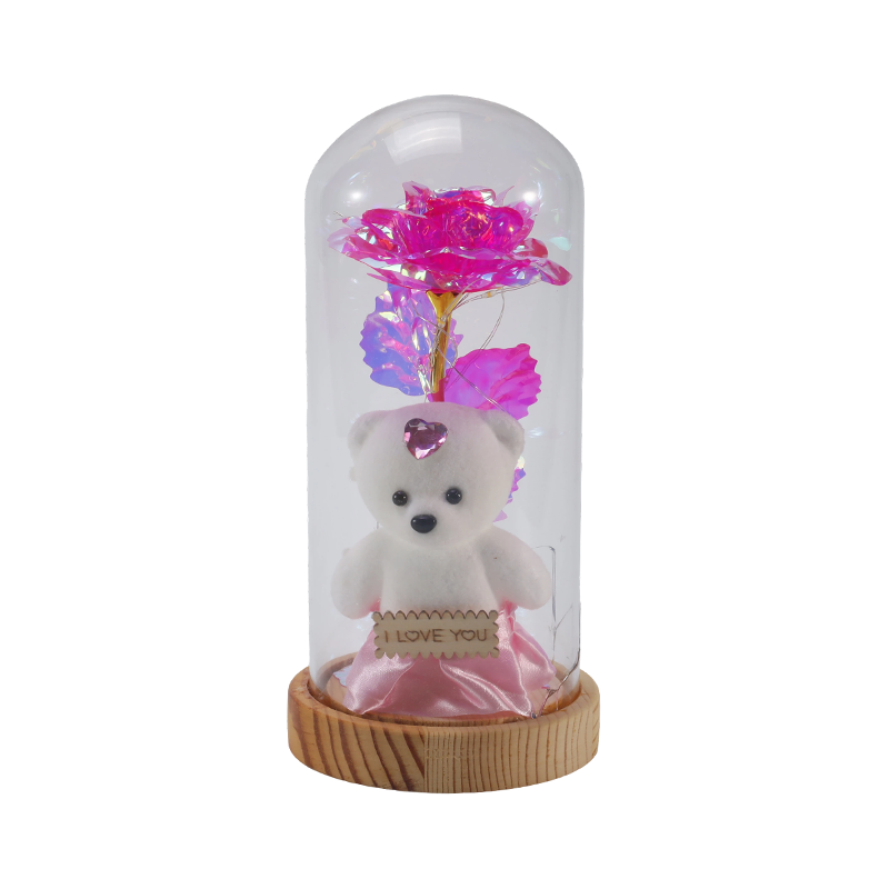 Galaxy Rose Glass Cloche Light (s/bez medvedíka, viac farieb)
