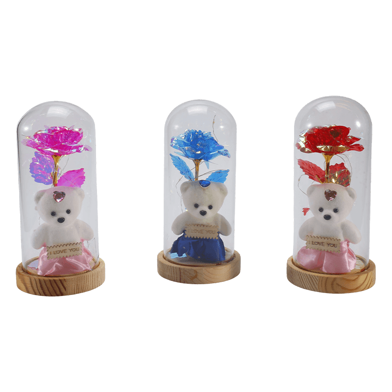 Galaxy Rose Glass Cloche Light (s/bez medvedíka, viac farieb)