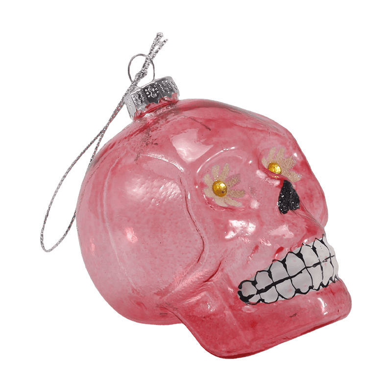Iridescent Skull Decor / Súprava sklenených ozdôb z cukrovej lebky