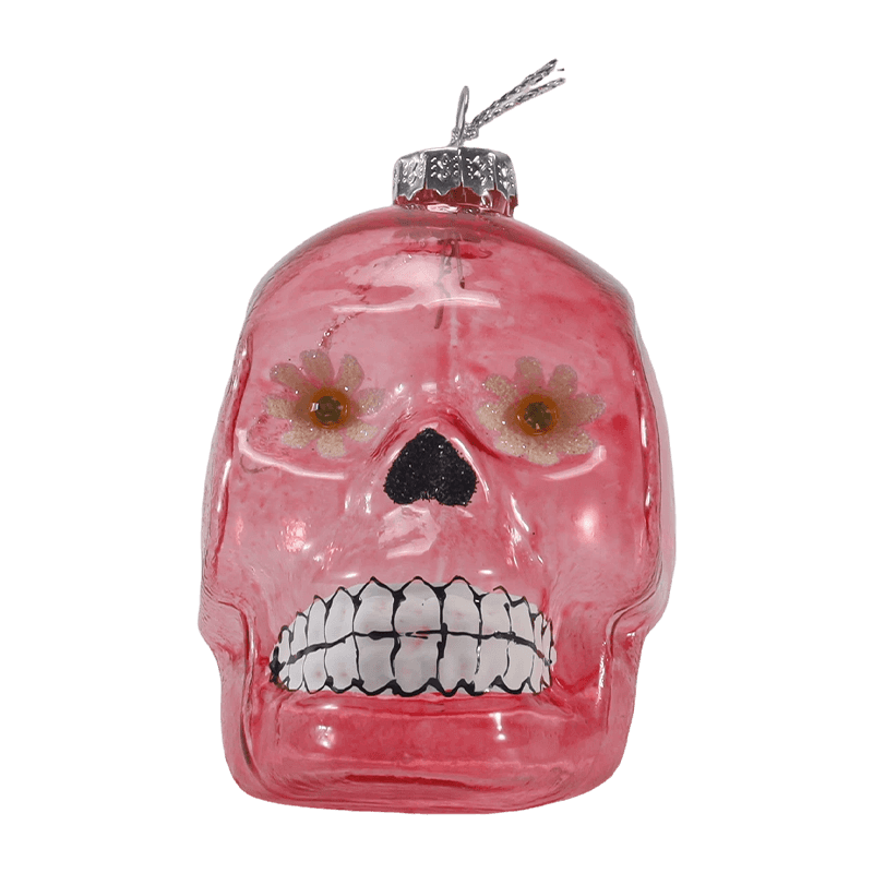 Iridescent Skull Decor / Súprava sklenených ozdôb z cukrovej lebky