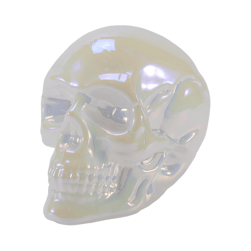 Iridescent Skull Decor / Súprava sklenených ozdôb z cukrovej lebky