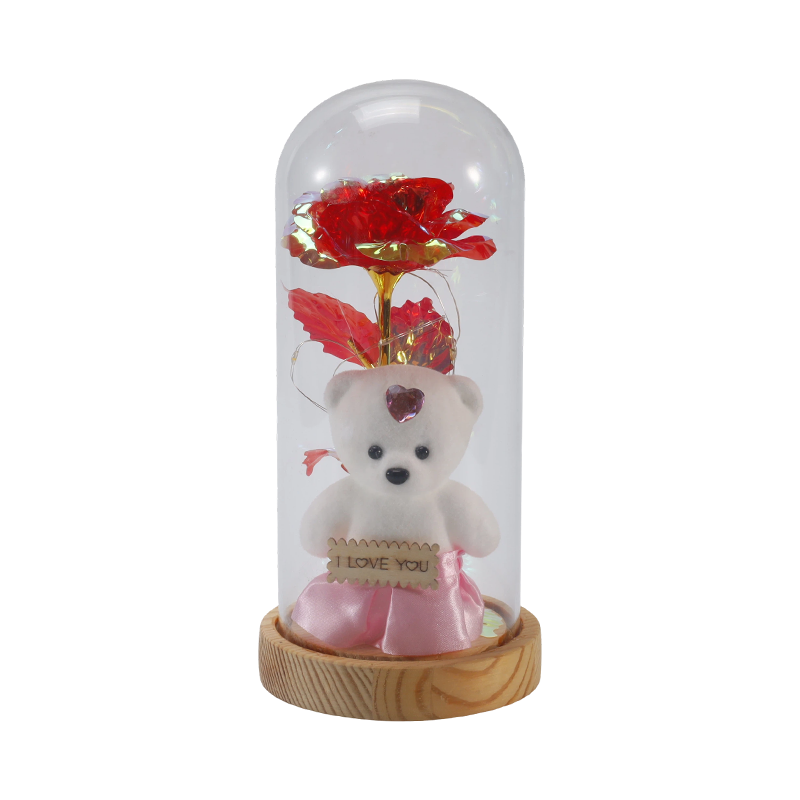 Galaxy Rose Glass Cloche Light (s/bez medvedíka, viac farieb)