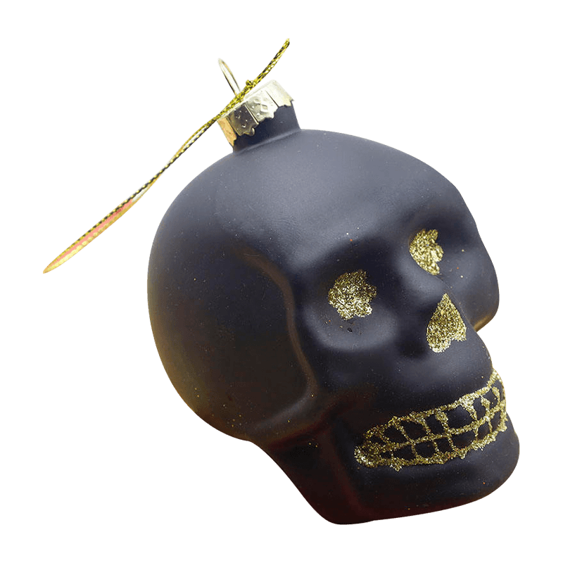 Sada halloweenskych ozdôb zo sklenenej lebky 8 * 9 cm