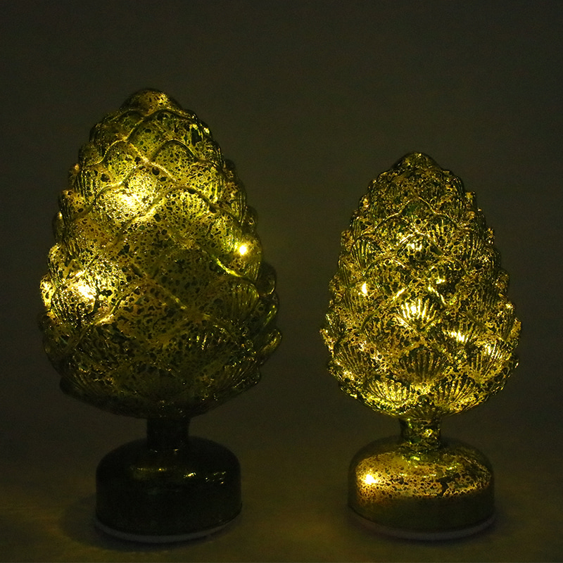 15×28 cm & 11×22 cm Vianočné otočné sklo LED dekorácia na stôl