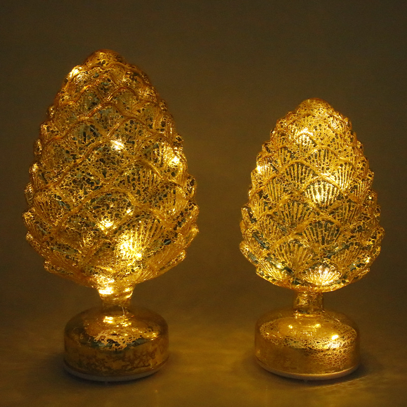 15×28 cm & 11×22 cm Vianočné otočné sklo LED dekorácia na stôl