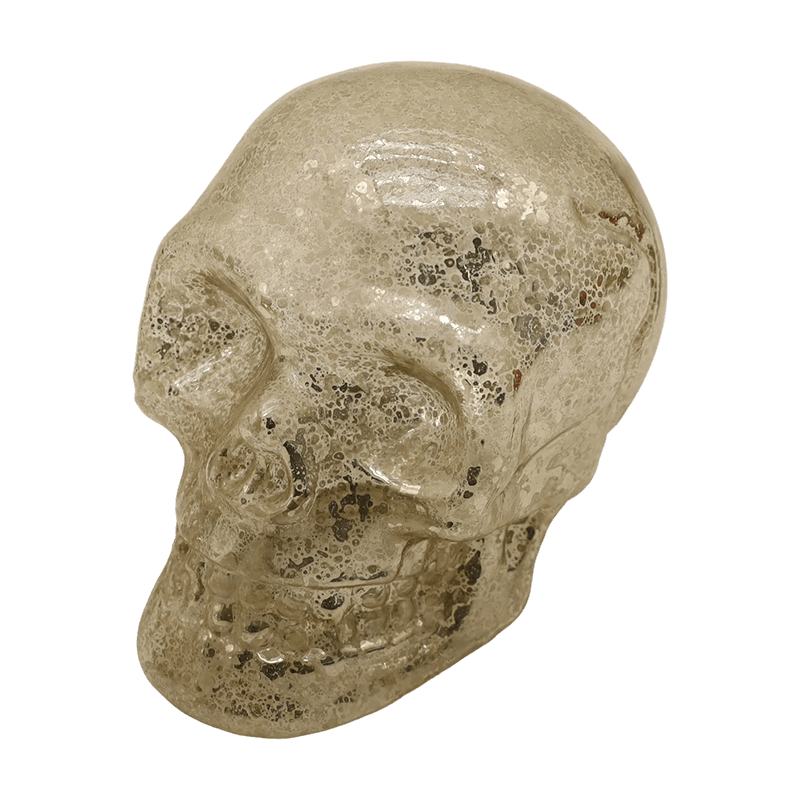 Sada 8 * 9 cm ručne maľovaných halloweenskych sklenených ozdôb na lebku